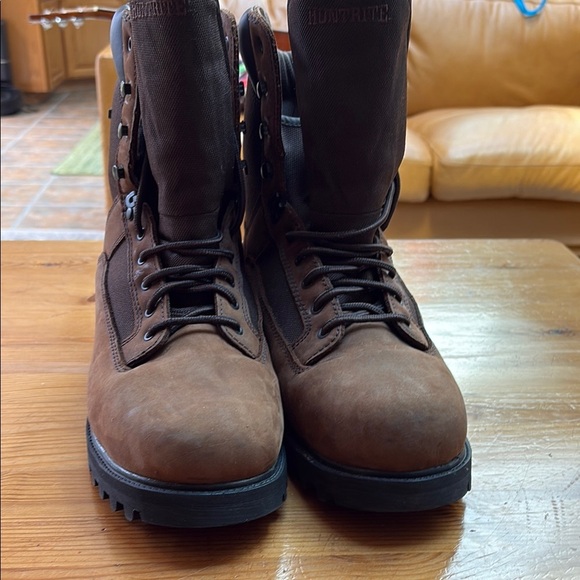Huntrite waterproof Brown Rugged Leather Boots with Deep Tread Soles 11m main image 13